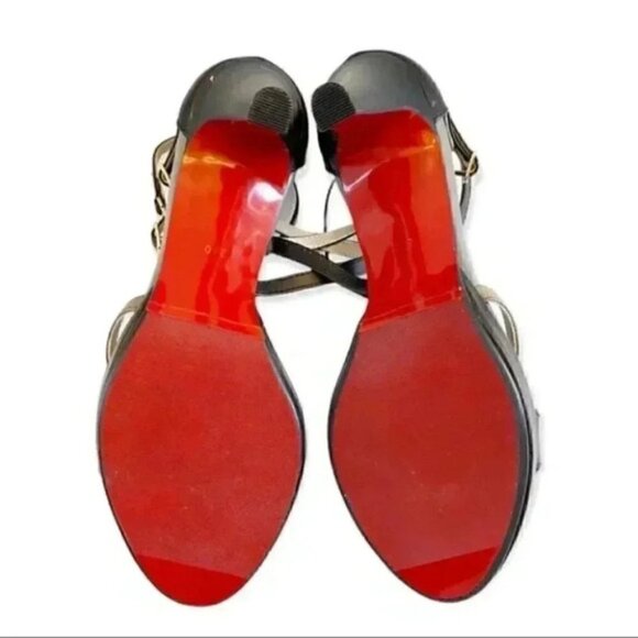 Morgan De Toi Strappy High Heel Sandals Ankle Strap Black Grey US 6.5 - Picture 10 of 16